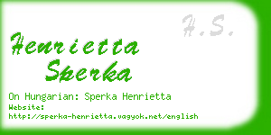 henrietta sperka business card